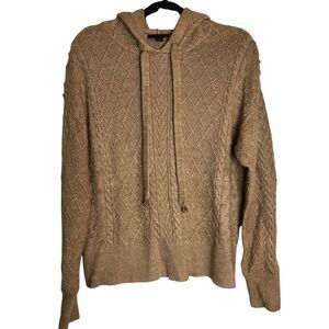 Ann Taylor Camel Hooded Sweater Sz Small Casual Modern minimalist